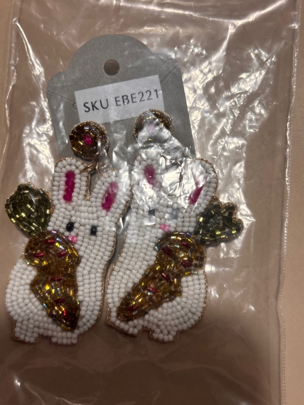 🎉❤️Julia Beaded Easter Bunny Rabbit Earrings